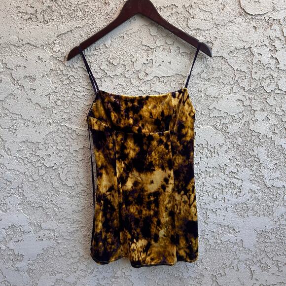 Urban Outfitters Celestial Whimsygoth Tie Dye Velvet Tank Top Size Medium - Picture 1 of 5